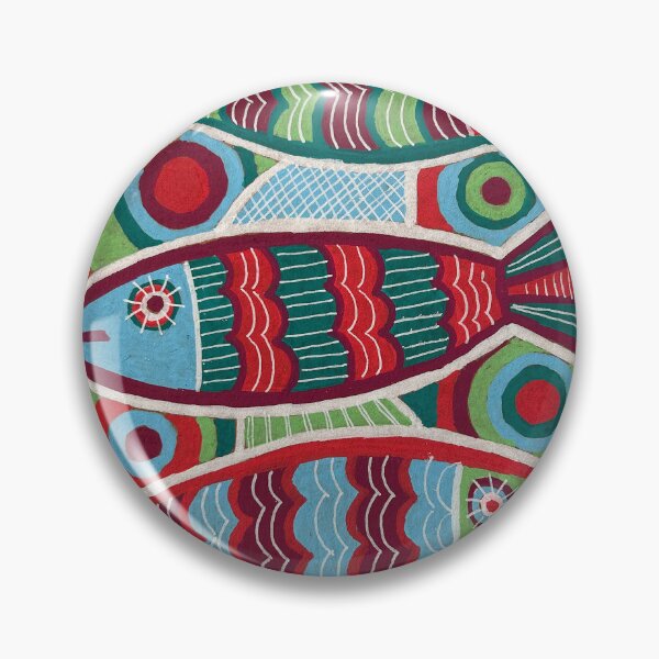 Item preview, Folk Art Sardines in Red and Teal designed and sold by Fani*.