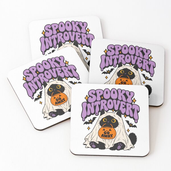 Item preview, Spooky Introvert Ghost Cat Pumpkin Halloween Homebody designed and sold by chattsuede.