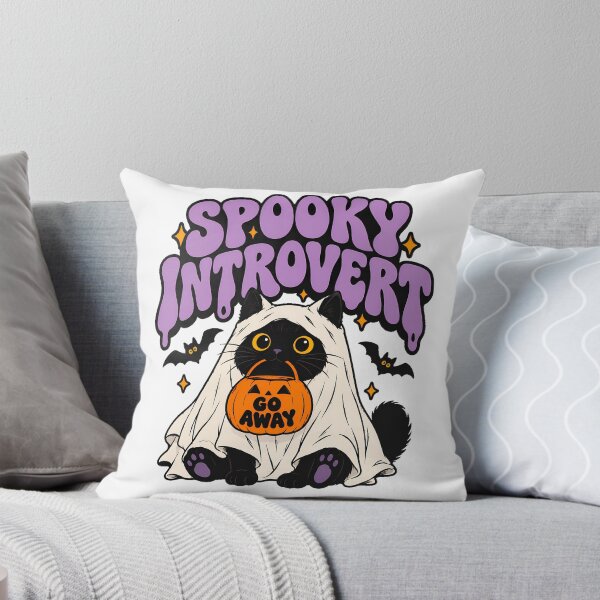Item preview, Spooky Introvert Ghost Cat Pumpkin Halloween Homebody designed and sold by chattsuede.