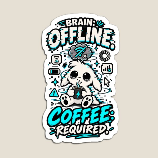 Item preview, Brain Offline Coffee Required - 'Zerp' Glitch Gremlin T-Shirt designed and sold by Suparrific.