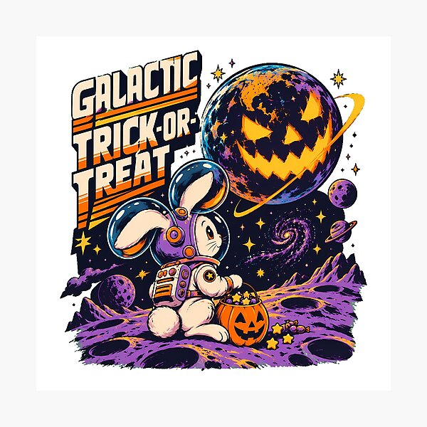 Item preview, Space Bunny Astronaut Pumpkin Planet Halloween designed and sold by chattsuede.