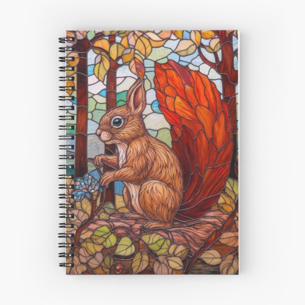 Item preview, Autumn Stained Glass Red Squirrel Design designed and sold by pinkal.