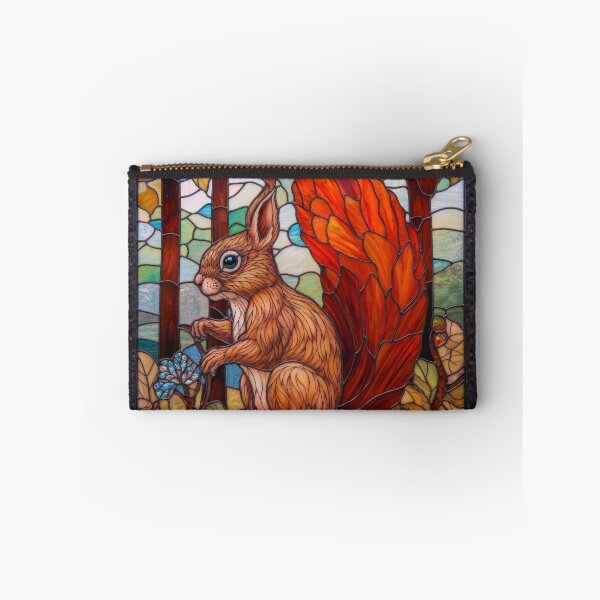 Item preview, Autumn Stained Glass Red Squirrel Design designed and sold by pinkal.