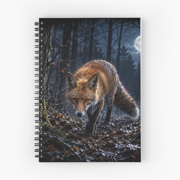 Item preview, Red Fox Prowling Through a Moonlit Forest designed and sold by RKWSHOP.