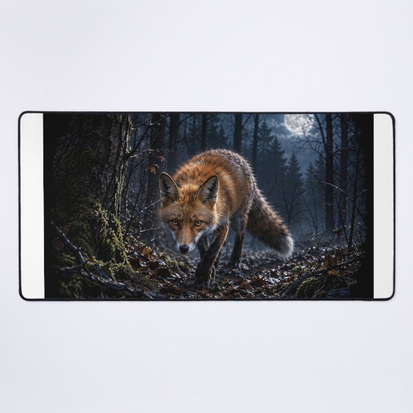 Item preview, Red Fox Prowling Through a Moonlit Forest designed and sold by RKWSHOP.