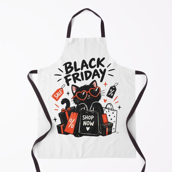 Item preview, Black Friday Kitten with Shopping Bags and Discount Sales designed and sold by DoveArtDesigns.