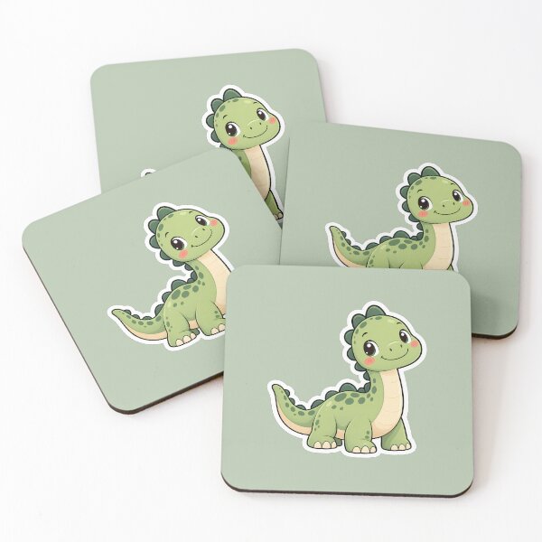 Item preview, Cute Green Dinosaur – Happy Kawaii Dino designed and sold by VOLLOS.