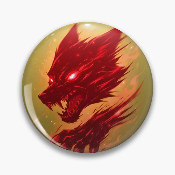 Item preview, red wolf + gold designed and sold by Crimsonmerchant.