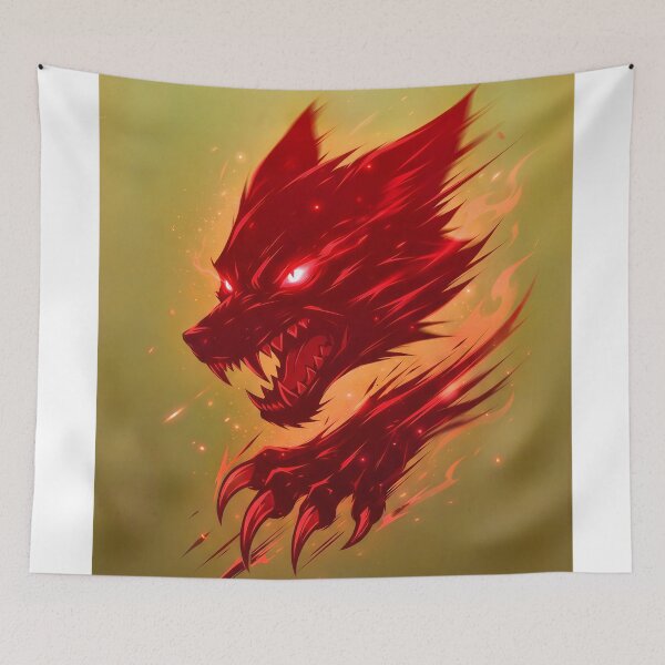 Item preview, red wolf + gold designed and sold by Crimsonmerchant.