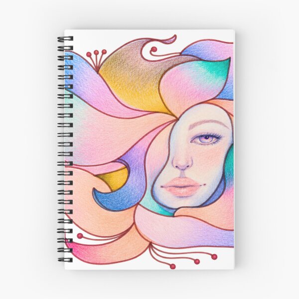 Item preview, The Flowering Mind, Surreal Pastel Woman Portrait designed and sold by ArithraStudio.