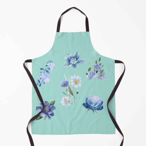 Item preview, blue watercolor floral elements collection designed and sold by XertHardcore.