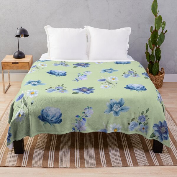 Item preview, blue watercolor floral elements collection designed and sold by XertHardcore.