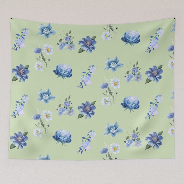 Item preview, blue watercolor floral elements collection designed and sold by XertHardcore.
