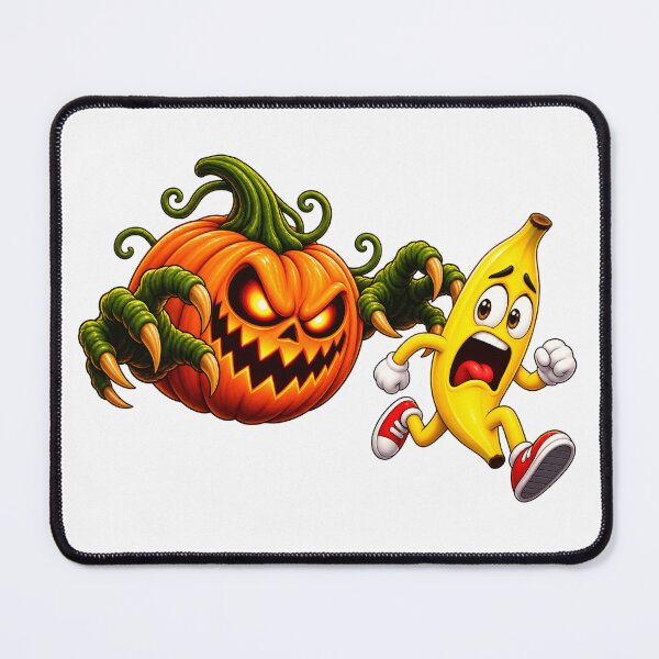 Item preview, Funny Halloween Pumpkin Chasing Banana Spooky Design designed and sold by ArtSpark Studio.