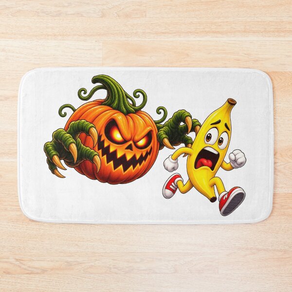 Item preview, Funny Halloween Pumpkin Chasing Banana Spooky Design designed and sold by ArtSpark Studio.