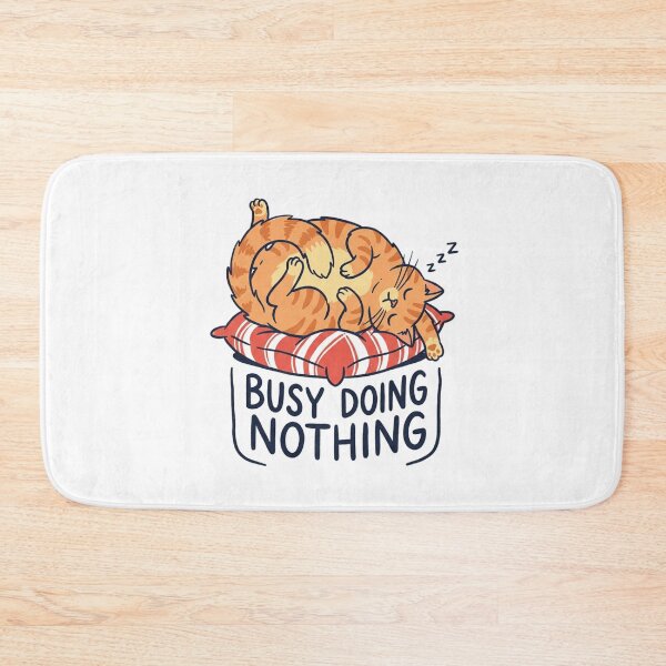 Item preview, Funny Sleeping Orange Cat Busy Doing Nothing Quote designed and sold by mood-draftsman.