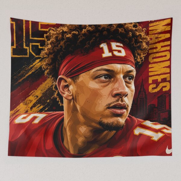 Item preview, Patrick Mahomes Kansas City Chiefs Football Art designed and sold by LEGENDS ICONART GALLERY.
