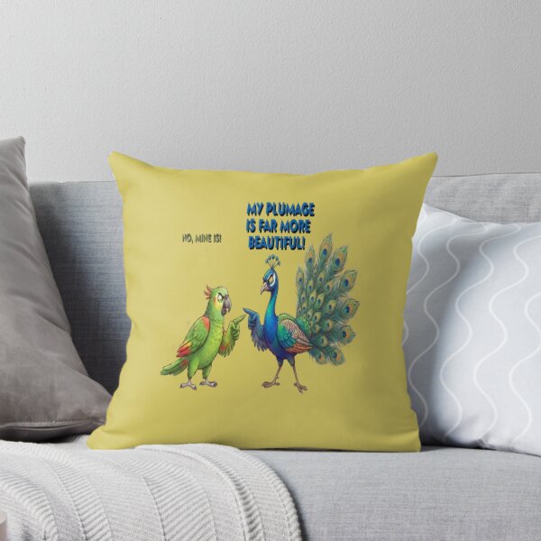 Item preview, Funny Parrot and Peacock Plumage Argument Wildlife Humor Art designed and sold by AfresStudio.