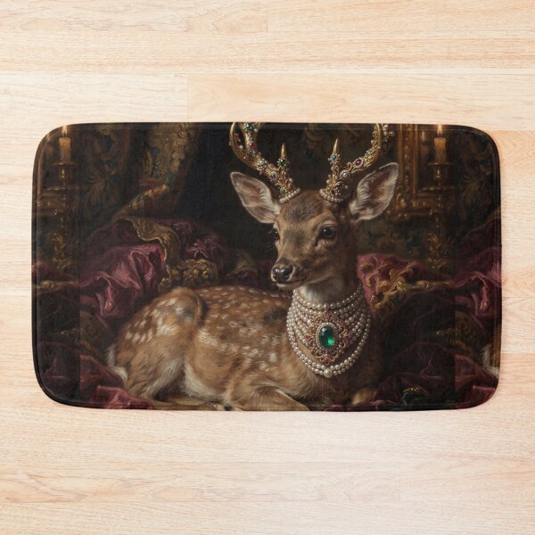 Item preview, Regal Deer Portrait with Emerald Pearl Jewelry designed and sold by Real Beast Art.
