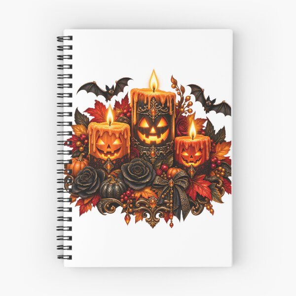 Item preview, Gothic Halloween Candle Collection – Pumpkin Faces & Elegant Floral Design designed and sold by Clothes With Smiling Animals Walt Gral.