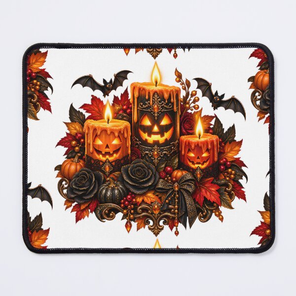 Item preview, Gothic Halloween Candle Collection – Pumpkin Faces & Elegant Floral Design designed and sold by Clothes With Smiling Animals Walt Gral.