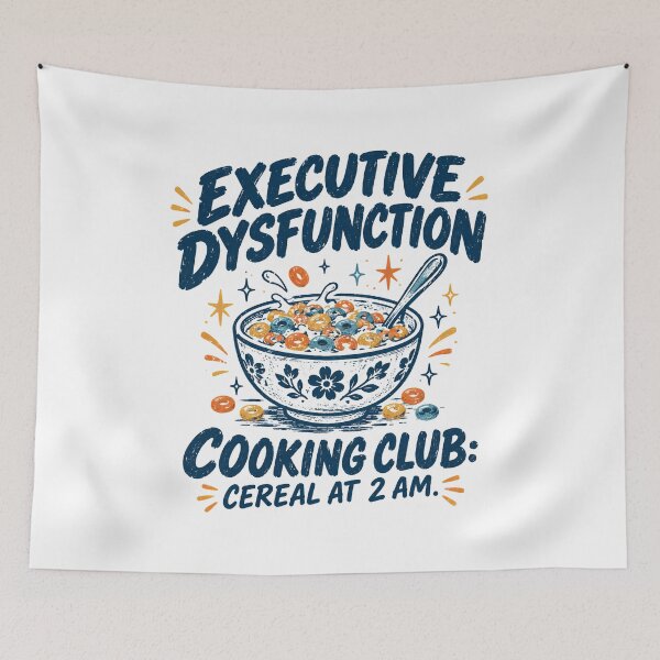Item preview, Executive Dysfunction Cooking Club Cereal At 2 AM - Funny ADHD Cereal Bowl Design designed and sold by Neurospicy Trolls.