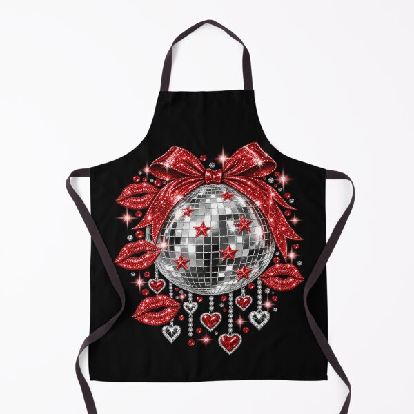 Item preview, Disco Ball Red Kisses Glitter Lips Retro Dance Party Glam Aesthetic designed and sold by 76Valeria.