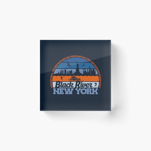 Item preview, Black River New York Sunset Retro Vintage Local Pride Logo designed and sold by CRHPOD20.