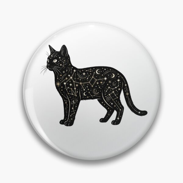 Item preview, Celestial Black Cat Constellation & Galaxy Illustration designed and sold by mood-draftsman.