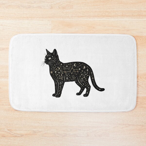 Item preview, Celestial Black Cat Constellation & Galaxy Illustration designed and sold by mood-draftsman.