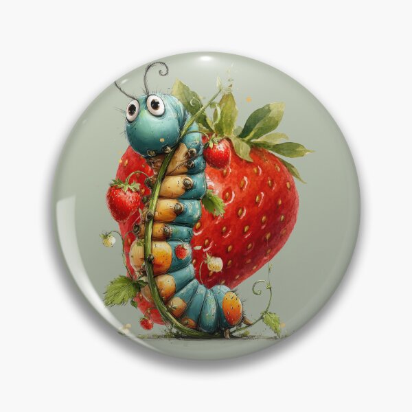 Item preview, Cute Caterpillar with Giant Strawberry designed and sold by Szpaku desart .
