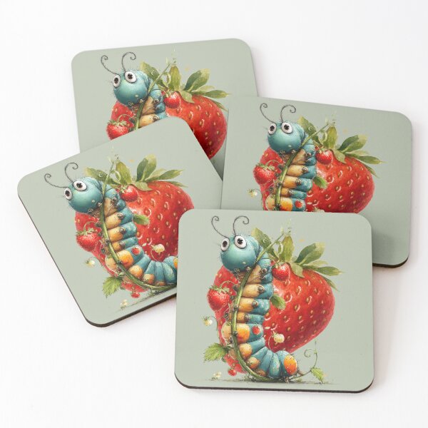 Item preview, Cute Caterpillar with Giant Strawberry designed and sold by Szpaku desart .