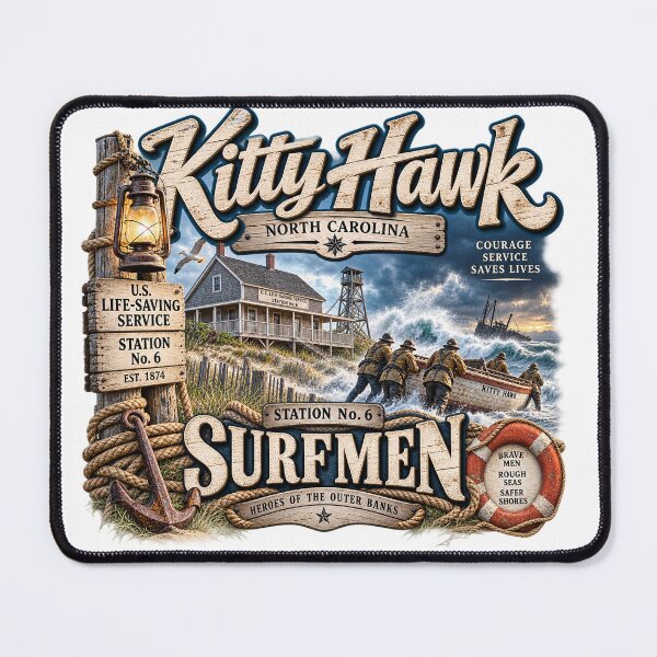 Item preview, Kitty Hawk Station No. 6 Surfmen designed and sold by The Coastal Route.