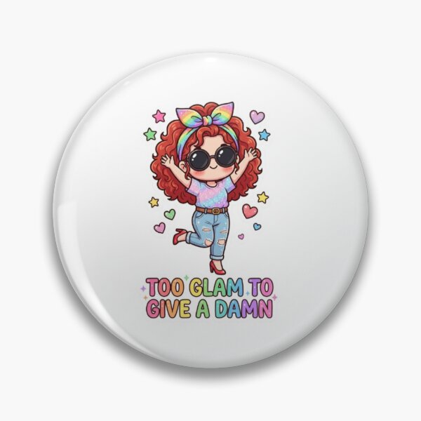 Item preview, Too Glam To Give A Damn Sticker | Kawaii Sassy Quote Sticker | Curly Red Hair Girl Sticker designed and sold by HOODYBUDSTYLES.