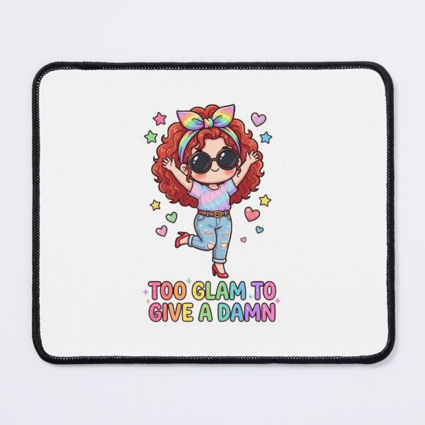 Item preview, Too Glam To Give A Damn Sticker | Kawaii Sassy Quote Sticker | Curly Red Hair Girl Sticker designed and sold by HOODYBUDSTYLES.