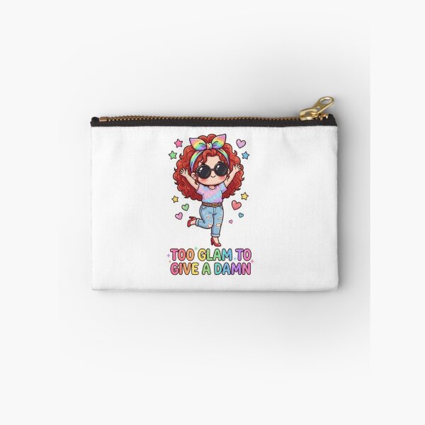 Item preview, Too Glam To Give A Damn Sticker | Kawaii Sassy Quote Sticker | Curly Red Hair Girl Sticker designed and sold by HOODYBUDSTYLES.