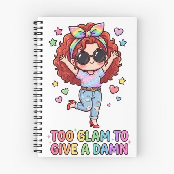 Item preview, Too Glam To Give A Damn Sticker | Kawaii Sassy Quote Sticker | Curly Red Hair Girl Sticker designed and sold by HOODYBUDSTYLES.