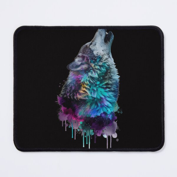 Item preview, Colorful Howling Wolf - Watercolor Wildlife Art designed and sold by DukeNiko.
