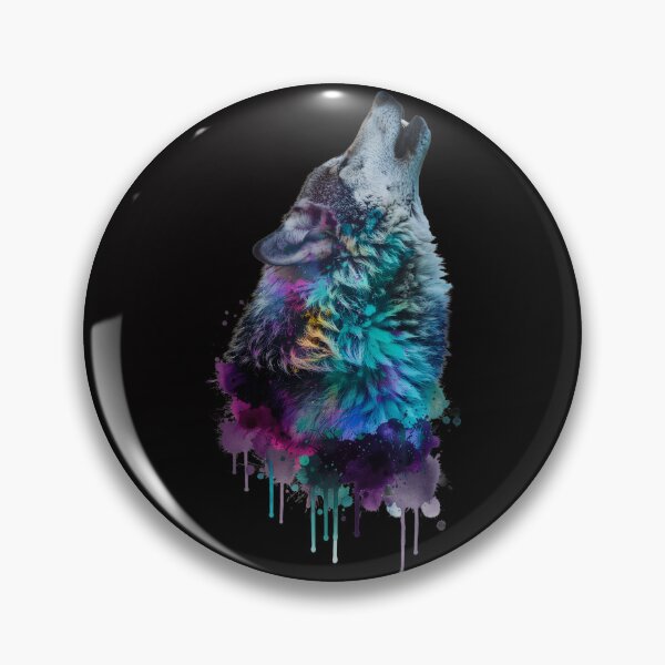Item preview, Colorful Howling Wolf - Watercolor Wildlife Art designed and sold by DukeNiko.