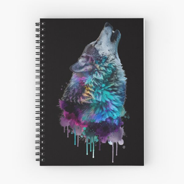 Item preview, Colorful Howling Wolf - Watercolor Wildlife Art designed and sold by DukeNiko.