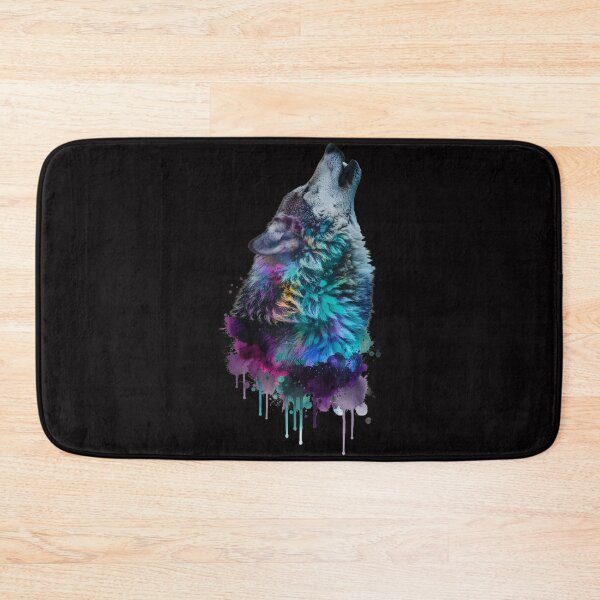 Item preview, Colorful Howling Wolf - Watercolor Wildlife Art designed and sold by DukeNiko.