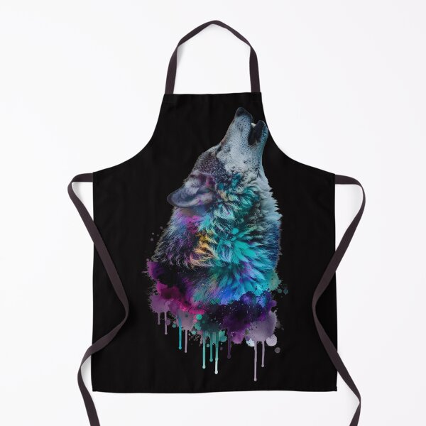 Item preview, Colorful Howling Wolf - Watercolor Wildlife Art designed and sold by DukeNiko.