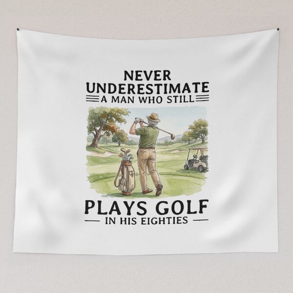 Item preview, Never Underestimate A man Who Still Plays Golf In His Eighties designed and sold by LounisArt.