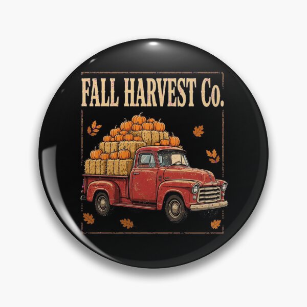 Artikelvorschau, Vintage Fall Harvest Co. Roter Truck & Kürbisse – Herbststimmung entworfen und verkauft von SDKENERGY.