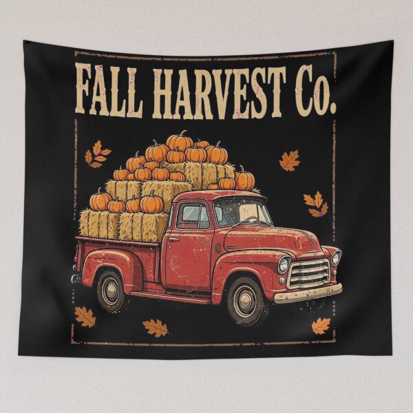 Item preview, Vintage Fall Harvest Co. Red Truck & Pumpkins – Autumn Vibe designed and sold by SDKENERGY.