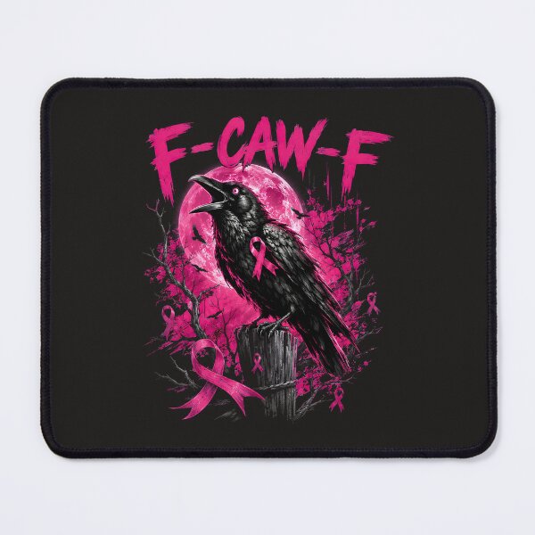 Item preview, F-CAW-F Funny Edgy Crow Breast Cancer Awareness Pink Ribbon designed and sold by DYAFLK.