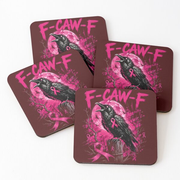 Item preview, F-CAW-F Funny Edgy Crow Breast Cancer Awareness Pink Ribbon designed and sold by DYAFLK.