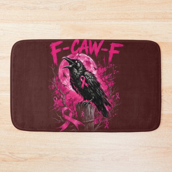 Item preview, F-CAW-F Funny Edgy Crow Breast Cancer Awareness Pink Ribbon designed and sold by DYAFLK.