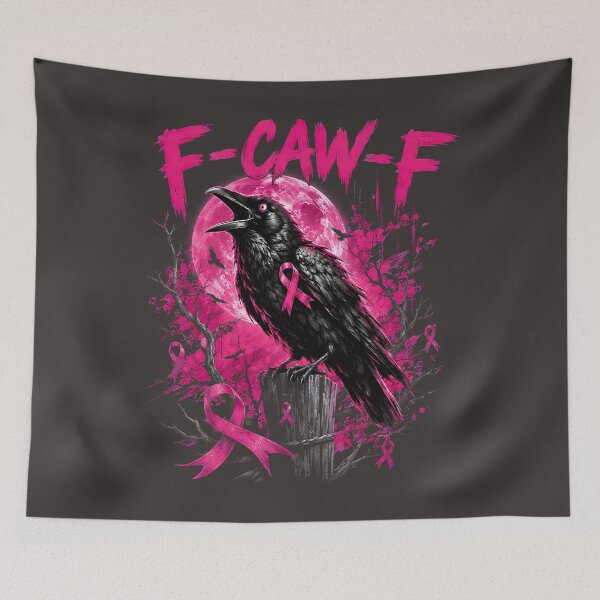 Item preview, F-CAW-F Funny Edgy Crow Breast Cancer Awareness Pink Ribbon designed and sold by DYAFLK.