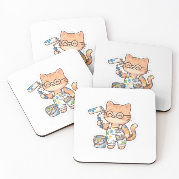 Item preview, Painter Cat With Paint Roller - Cute House Painter Cat designed and sold by PrintforDesign.